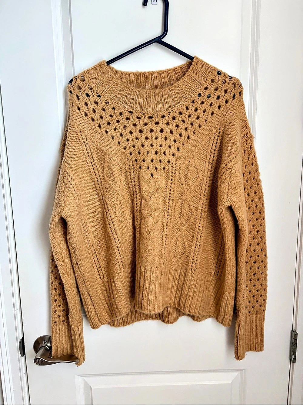 &merci & Knit Openwork Sweater in Brown Small Like New